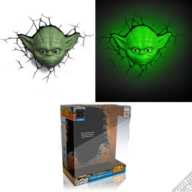 Lampada da Muro 3D Yoda Star Wars gioco di GAF