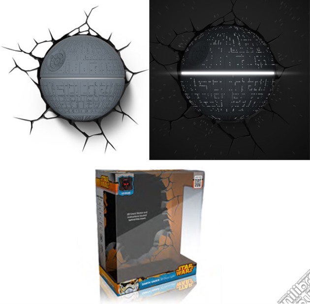 Lampada da Muro 3D Morte Nera Star Wars gioco di GAF