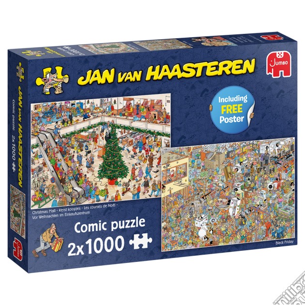 Jan Van Haasteren - Jan Van Haasteren - Shoppen Voor De Feestdagen 2In1 (2X1000) Excl. Theedoek puzzle