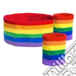 Boland: Set 3 Sweatbands Rainbow. Set Fasce Arcobaleno Contiene 1 Fascia Testa E 2 Polsini giochi