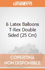 6 Latex Balloons T-Rex Double Sided (25 Cm) gioco