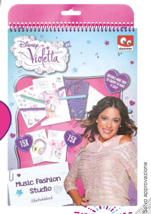 Violetta - Music Fashion Studio - Album Da Colorare Con Stencil gioco di Auguri Preziosi