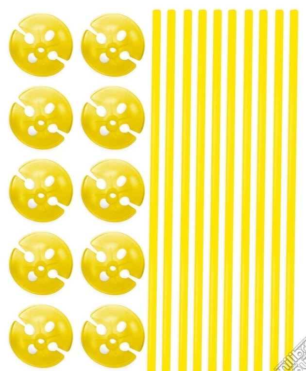 Balloonstick + Cups 40Cm Yellow /10 gioco di Folat