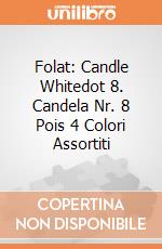 Folat: Candle Whitedot 8. Candela Nr. 8 Pois 4 Colori Assortiti giochi