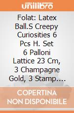 Folat: Latex Ball.S Creepy Curiosities 6 Pcs H. Set 6 Palloni Lattice 23 Cm, 3 Champagne Gold, 3 Stamp. Teschio, Corvo, Pipis giochi
