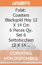 Folat: Coasters Blackgold Hny 12 X 14 Cm 6 Pieces Qy. Set 6 Sottobicchieri 12 X 14 Cm Black & Gold Happy New Year giochi