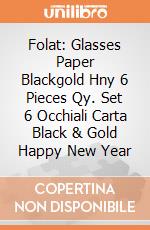 Folat: Glasses Paper Blackgold Hny 6 Pieces Qy. Set 6 Occhiali Carta Black & Gold Happy New Year giochi