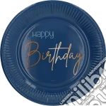 Folat: Plates Happy B-Day Round Eleg True Blue 23Cm Qs giochi