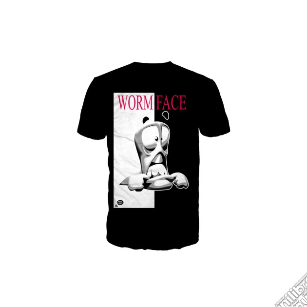 Worms - Black. Wormface Mens T-shirt - S gioco di Bioworld
