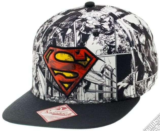 Superman - Logo With Comic Background Snapback - Cappellino Con Visiera gioco di Bioworld