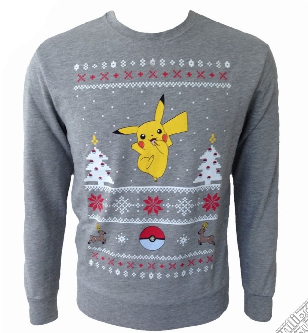 Pokemon - Felpa Natale Grigia (Unisex Tg. S) gioco di Bioworld