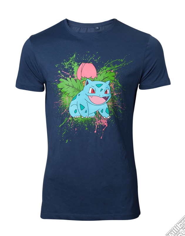 Pokemon - Navy Ivysaur Splatter Blue (T-Shirt Unisex Tg. S) gioco