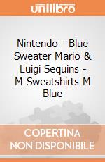 Nintendo - Blue Sweater Mario & Luigi Sequins - M Sweatshirts M Blue gioco