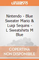 Nintendo - Blue Sweater Mario & Luigi Sequins - L Sweatshirts M Blue gioco