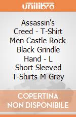 Assassin's Creed - T-Shirt Men Castle Rock Black Grindle Hand - L Short Sleeved T-Shirts M Grey gioco