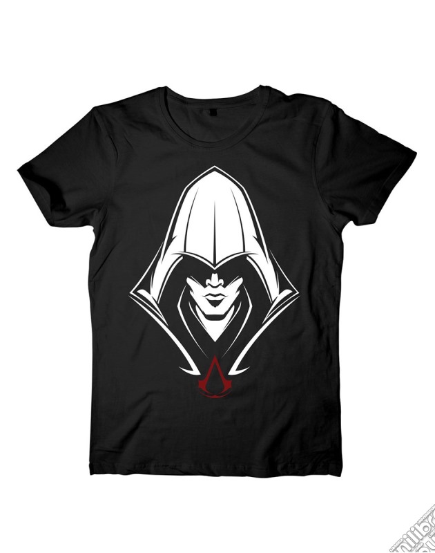 Assassin's Creed - T-Shirt Men Black Hooded Assassin - L Short Sleeved T-Shirts M Black gioco