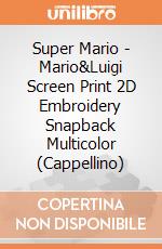 Super Mario - Mario&Luigi Screen Print 2D Embroidery Snapback Multicolor (Cappellino) gioco
