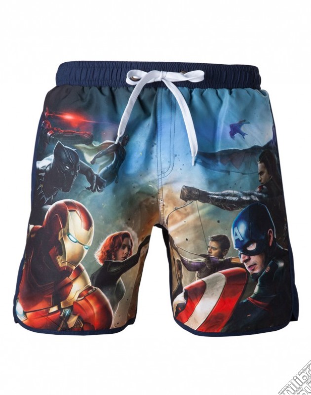 Marvel - Captain America Swimshort Blue With Frontside Avengers Print (Costume Da Bagno Uomo Tg. S) gioco