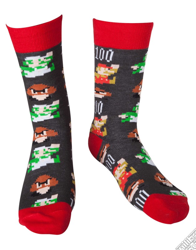 Nintendo - Mario Pixel Art Socks - 39/42 Crew Socks M Multicolor gioco