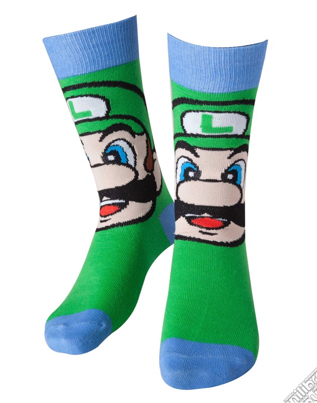 Nintendo - Luigi Socks Green With Blue - 39/42 Crew Socks M Green gioco