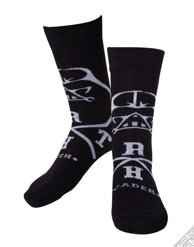 Star Wars - Darth Vader Black Socks With White Darth Vader And Text - 43/46 Crew Socks M Black gioco