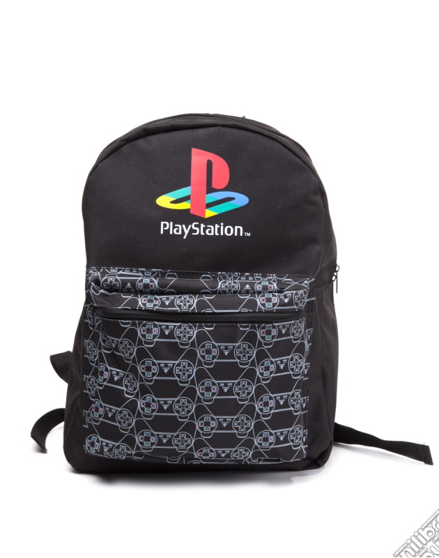 Playstation - Classic Logo With Controller Patern Backpack Backpacks Reversible U Black gioco