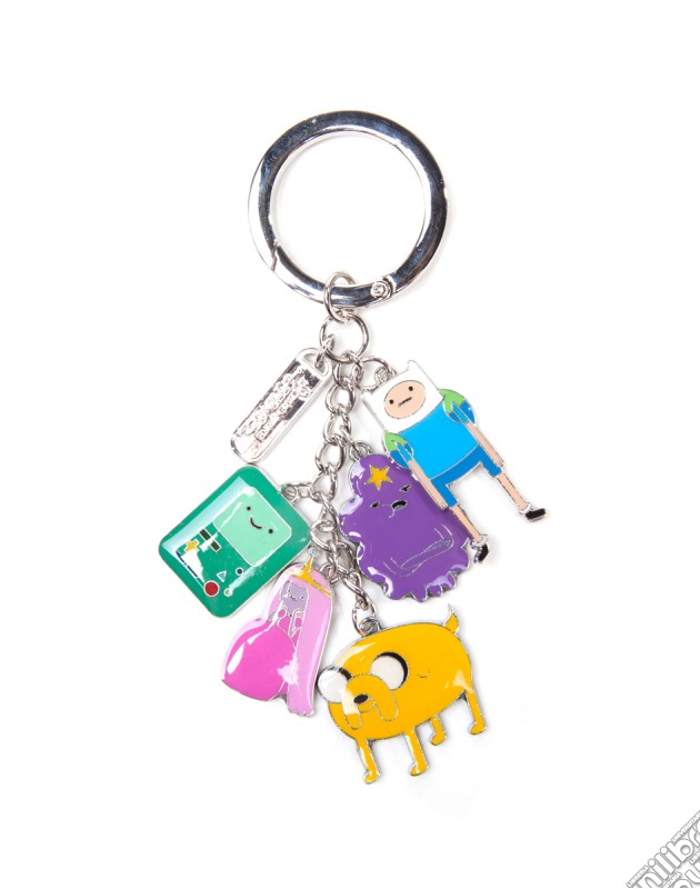 Adventure Time - Metal Keychain With Finn, Jake, Beemo, Lumpy, Princess Bubblegum Charm Metal Keychains U Multicolor gioco