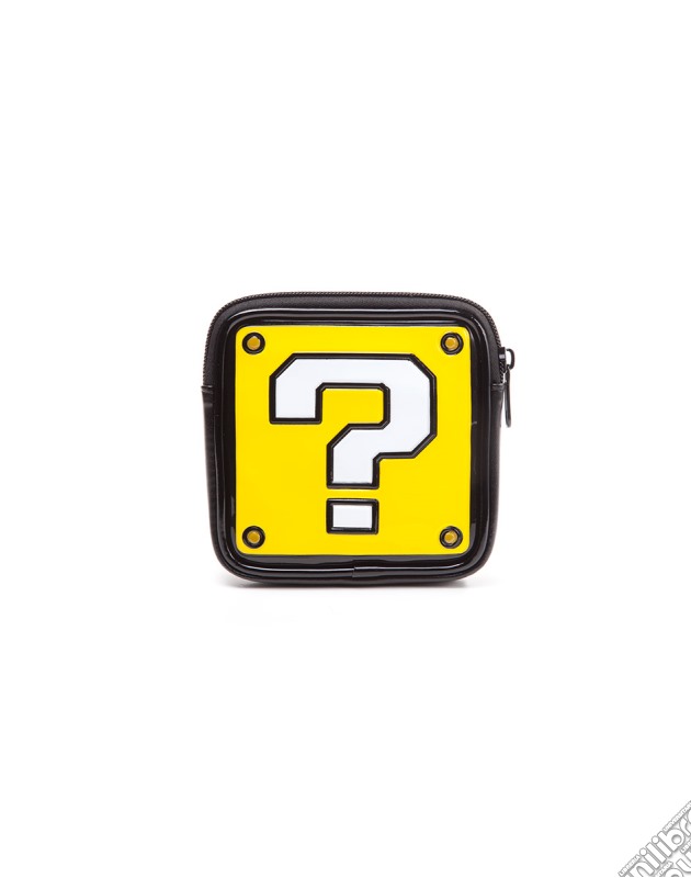 Nintendo - Question Mark Shaped Coin Pouch Wallets Zip Around F Yellow gioco di Bioworld