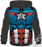 Avengers - Captain America Sublimated Black (Felpa Con Cappuccio Unisex Tg. L) giochi