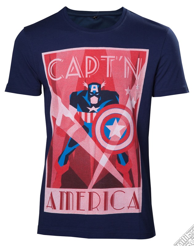 Marvel - Capt'N America Men'S T-Shirt - M Short Sleeved T-Shirts M Blue gioco