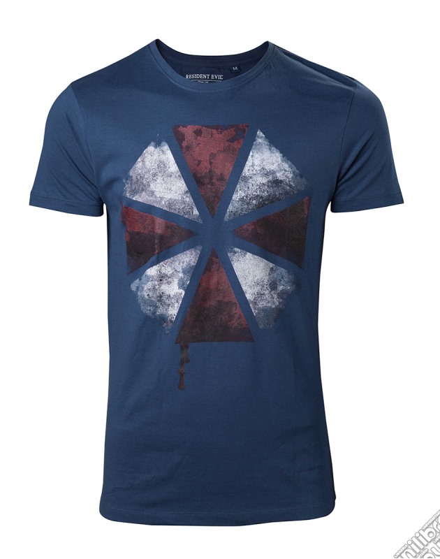 Resident Evil - Blood Dripping Umbrella Logo T-Shirt - L Short Sleeved T-Shirts M Blue gioco