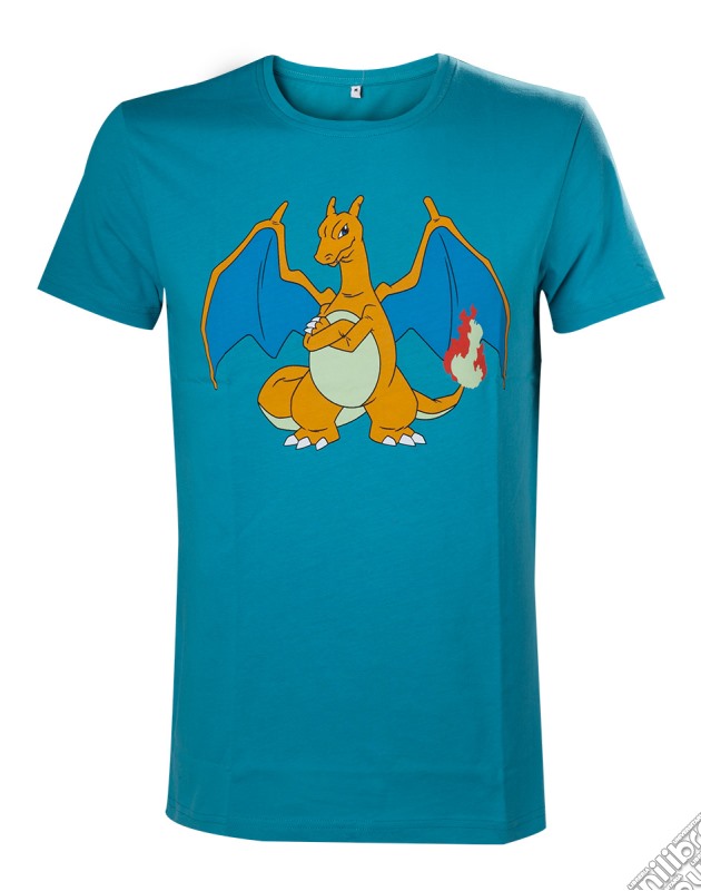 Pokemon - Charizard Turquoise T-Shirt - M Short Sleeved T-Shirts M Green gioco