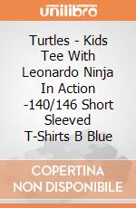 Turtles - Kids Tee With Leonardo Ninja In Action -140/146 Short Sleeved T-Shirts B Blue gioco