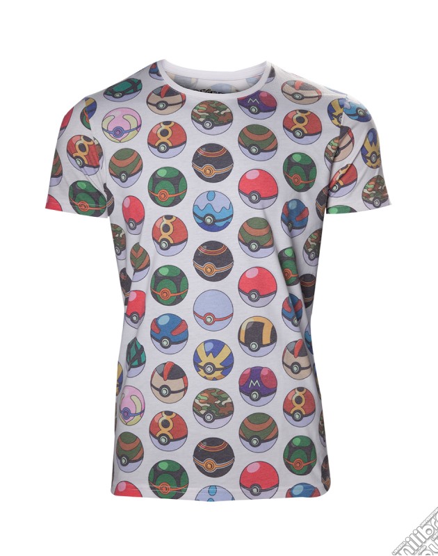 Pokemon - Pokeball Allover Print Men - M Short Sleeved T-Shirts M Multicolor gioco