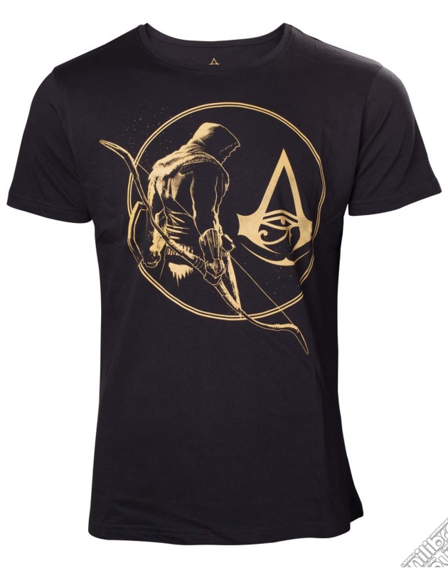 Assassin'S Creed Origins - Golden Bayek And Crest Logo Black (T-Shirt Unisex Tg. M) gioco