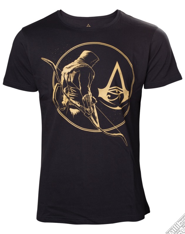 Assassin'S Creed Origins - Golden Bayek And Crest Logo Black (T-Shirt Unisex Tg. XL) gioco