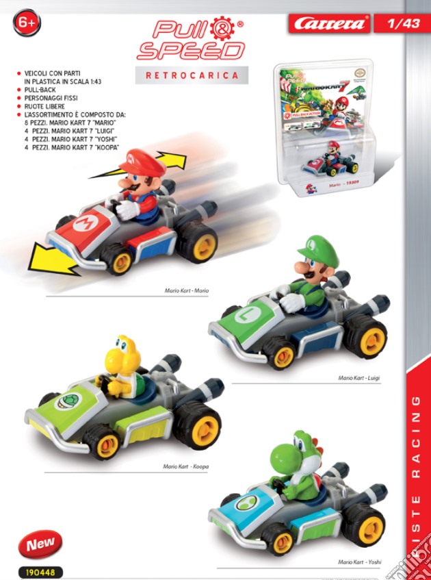 Carrera - Veicolo Retrocarica - Nintendo Mario Kart 7 gioco di Carrera