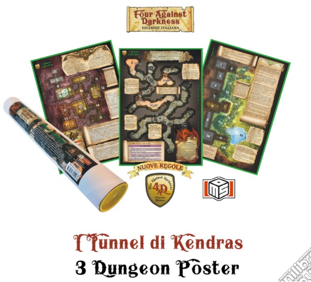 Ms Edizioni: Four Against Darkness: I Tunnel Di Kendras - 3 Dungeon Poster gioco