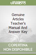 Genuine Articles Teacher's Manual And Answer Key libro