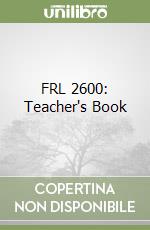 FRL 2600: Teacher's Book libro