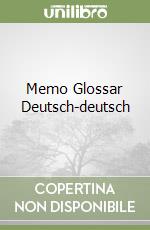 Memo Glossar Deutsch-deutsch libro
