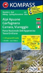 Carta escursionistica n. 2451. Alpi Apuane, Garfagnana, Carrara, Viareggio. Adatto a GPS. Digital map. DVD-ROM libro