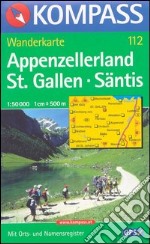 Carta escursionistica n. 112. Svizzera, Alpi occidentale. Appenzellerland, St. Gallen, Säntis 1:50.000. Adatto a GPS. Digital map. DVD-ROM libro