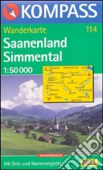 Carta escursionistica n. 114. Svizzera, Alpi occidentale. Saanenland, Simmental 1:50.000. Adatto a GPS. Digital map. DVD-ROM libro