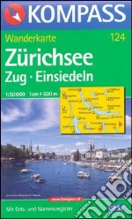 Carta escursionistica n. 124. Svizzera, Alpi occidentale. Zürichsee, Zug, Einsiedeln 1:50.000. Adatto a GPS. Digital map. DVD-ROM libro