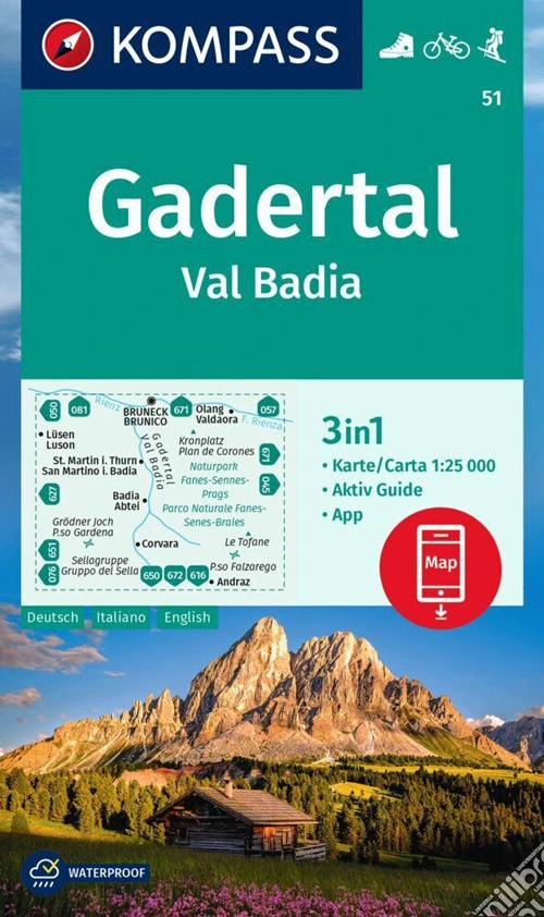 Carta escursionistica n. 51. Val Badia. Ediz. multilingue