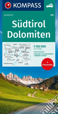 Carta stradale n. 356. Alto Adige, Dolomiti. Ediz. multilingue libro