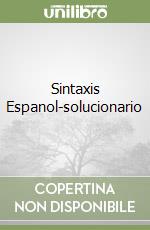 Sintaxis Espanol-solucionario libro