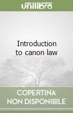 Introduction to canon law libro