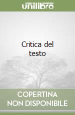 Critica del testo libro